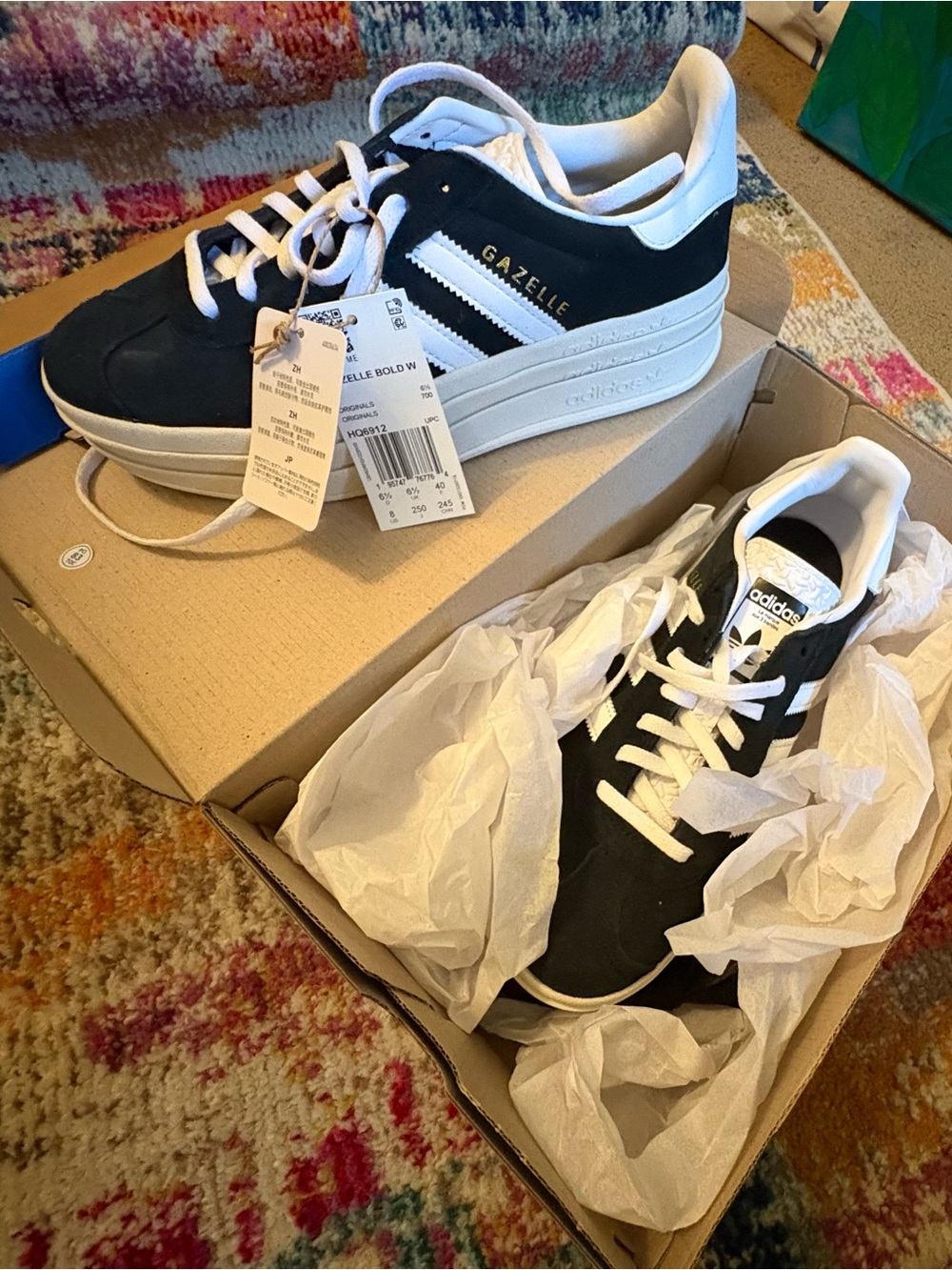 adidas Gazelle Bold Women’s Black and White Sneakers